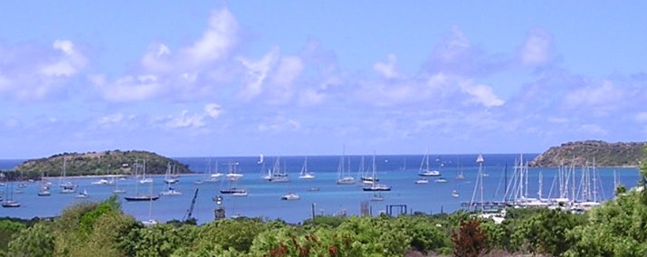 The view of the harbour entrance from Villa Windsong